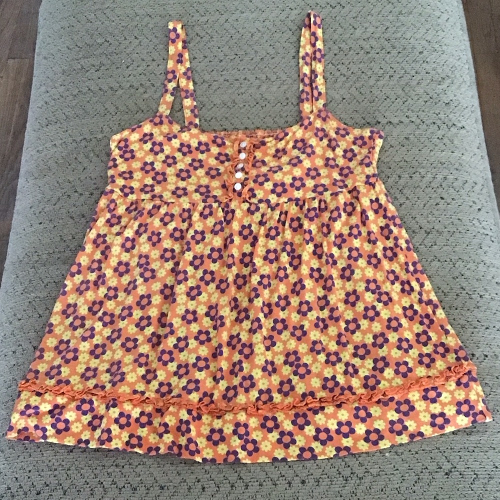 Lucky Brand Woman’s Floral Camisole in Yellow, Purple and Orange
